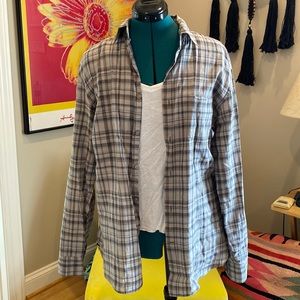 John Varvatos USA Grey Plaid Button Up